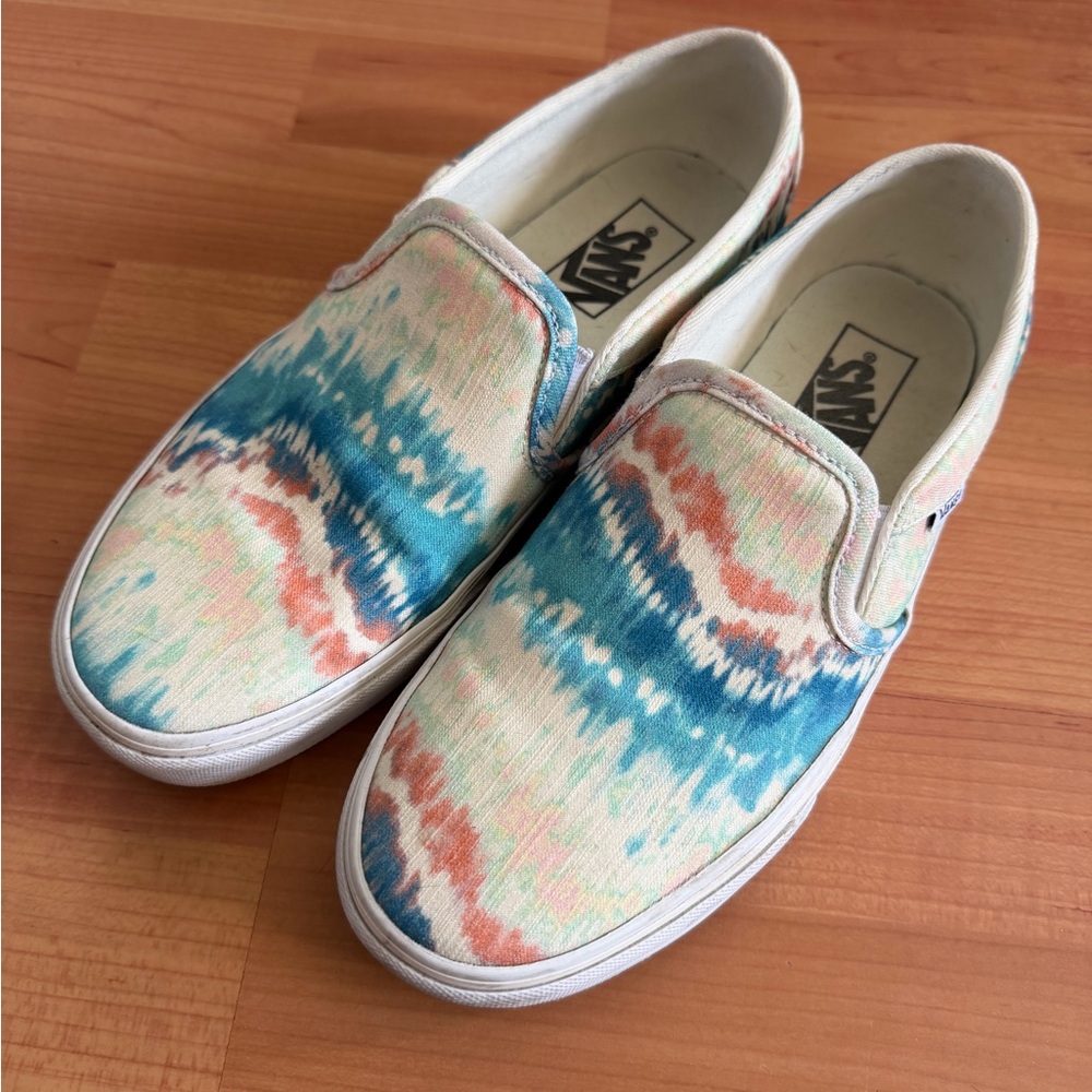 Vans Slip-On Tie-Dye Canvas Sneakers - Blue, Coral, Mint